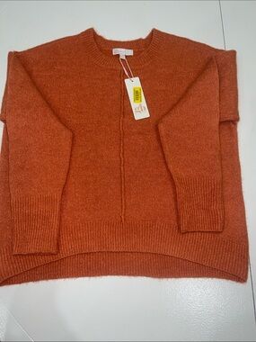 Gianni Bini girls Rust Orange Crewneck Sweater